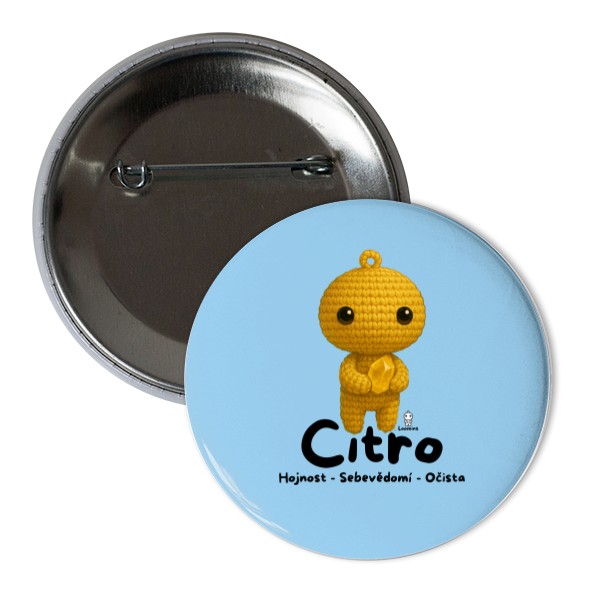 Odznáček  s potiskem Loomins - Citro - Citrín