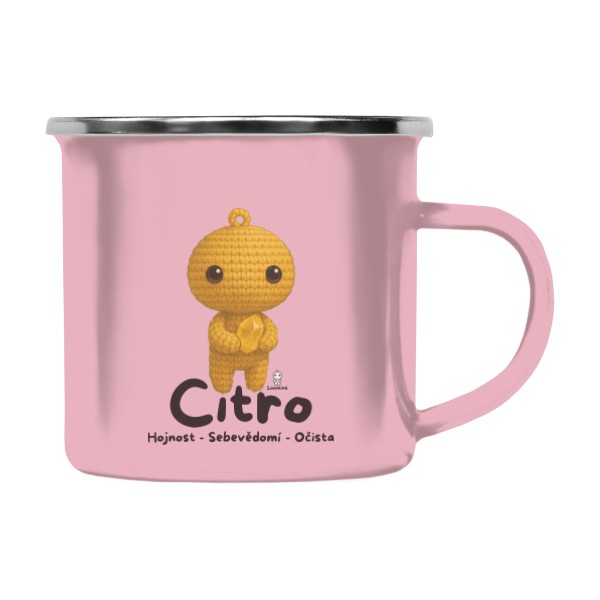 Barevný plecháček - nerezový lem s potiskem Loomins - Citro - Citrín