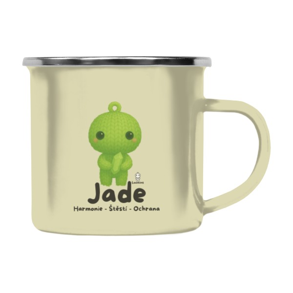 Barevný plecháček - nerezový lem s potiskem Loomins - Jade - Jadeit