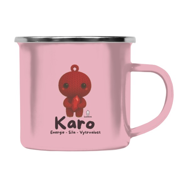 Barevný plecháček - nerezový lem s potiskem Loomins - Karo - Karneol