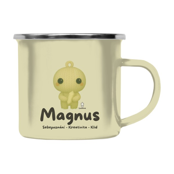 Barevný plecháček - nerezový lem s potiskem Loomins - Magnus - Magnezit