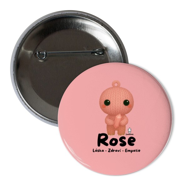 Odznáček  s potiskem Loomins - Rose - Růženín