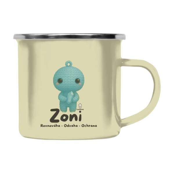 Barevný plecháček - nerezový lem s potiskem Loomins - Zoni - Amazonit