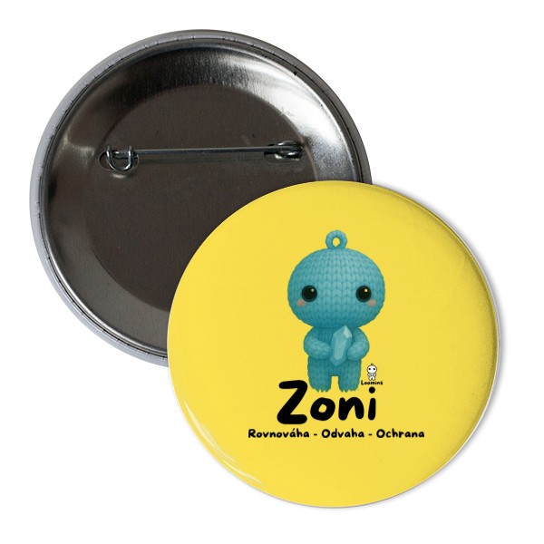 Odznáček  s potiskem Loomins - Zoni - Amazonit