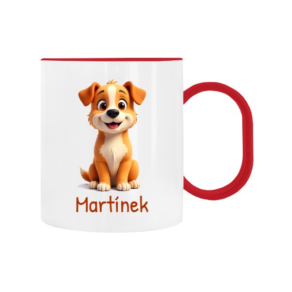 Dětský hrnek plastový s potiskem Štěňátko se jménem 