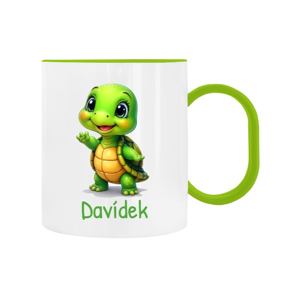 Dětský hrnek plastový s potiskem Želvička se jménem